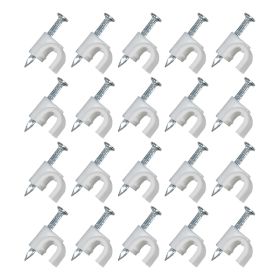 20PK COAX CABLE CLIPS WHT