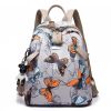 Anti-thief Feather Print Women Backpack Waterproof Travel Casual Schoolbag