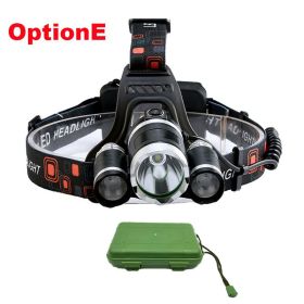 ZK20 LED Headlamp High Lumens 4 Modes 18650 Rechargeable Battery Flashlight Waterproof Outdoor Lighting Camping Fishing (Emitting Color: option E)