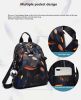 Anti-thief Feather Print Women Backpack Waterproof Travel Casual Schoolbag