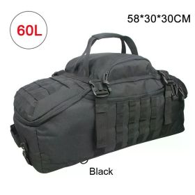 40L 60L 80L Sport Travel Bag Molle Tactical Backpack Gym Fitness Bag Large Duffle Bags for Camping Hunting Fishing (Color: 60L Black)