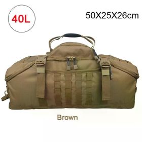 40L 60L 80L Sport Travel Bag Molle Tactical Backpack Gym Fitness Bag Large Duffle Bags for Camping Hunting Fishing (Color: 40L Brown)