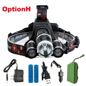 ZK20 LED Headlamp High Lumens 4 Modes 18650 Rechargeable Battery Flashlight Waterproof Outdoor Lighting Camping Fishing (Emitting Color: Option H)