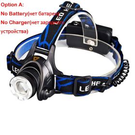 ZK20 Rechargeable Waterproof Flashlight Zoomable 3 Modes LED Head Lamp Work LED Helmet Flash Light Torch Flashlight (Emitting Color: Option A)