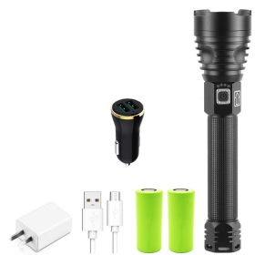 Z20 350000cd 1000 XHP90 most powerful led flashlight usb Zoom Tactical torch xhp50 18650 or 26650 Rechargeable battery handlight (Emitting Color: D-XHP90)